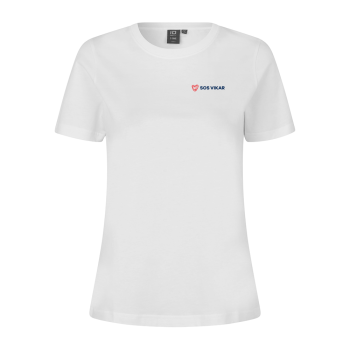 T-shirt med logo, dame Hvid